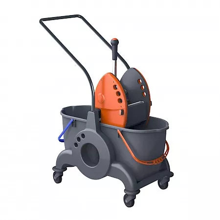 Giotto duo mopemmer 2x25 liter met moppers en duwbeugel