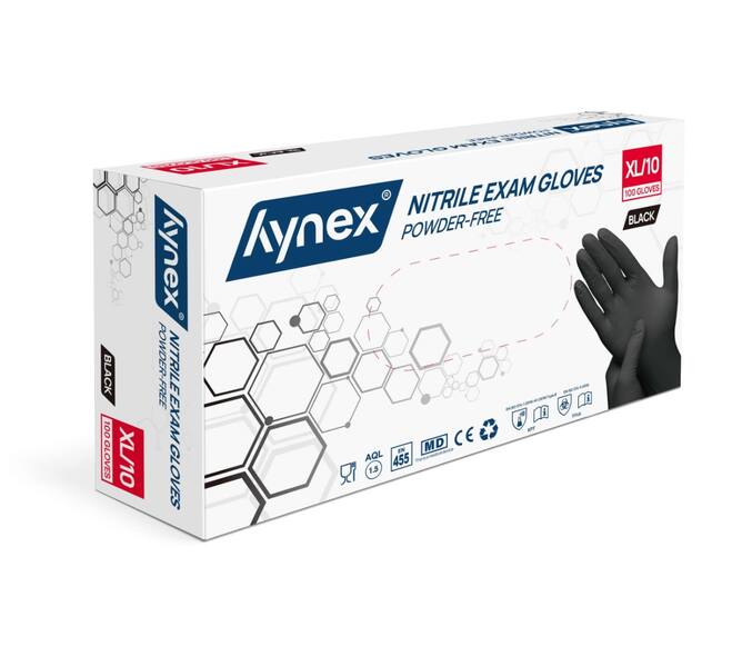 HYNEX 1 doosje a 100 stuks handschoen Nitril zwart maat XL