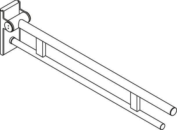 HEWI 900.50.105XA RVS opklapbare steun Duo 900 mm