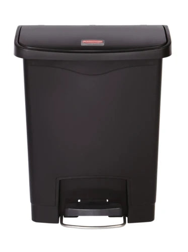 Slim Jim Step On container Front Step kunststof 30 liter, Rubbermaid - zwart