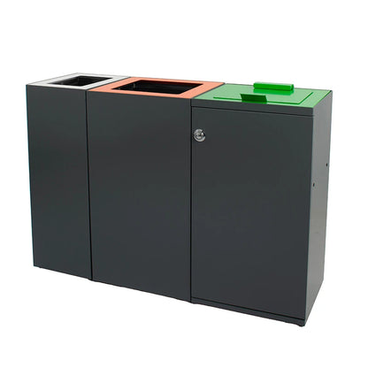 V-Part Modulaire Afvalbak met Deur en Zakhouder 90L