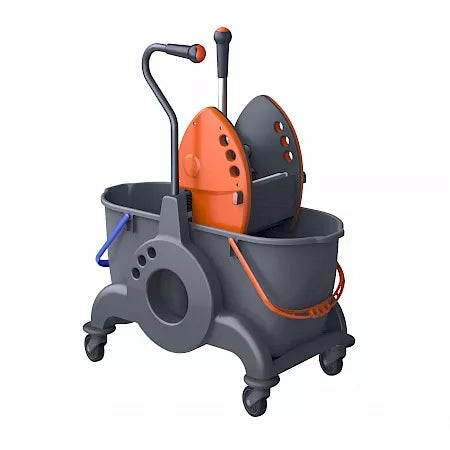 Giotto duo mopemmer 2x25 liter met moppers en handgreep