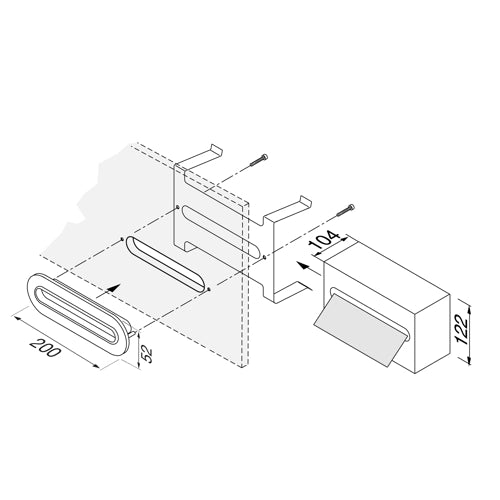GEESA 911124 Hotel Tissue Holder Built-in