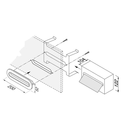 GEESA 911124 Hotel Tissue Holder Built-in