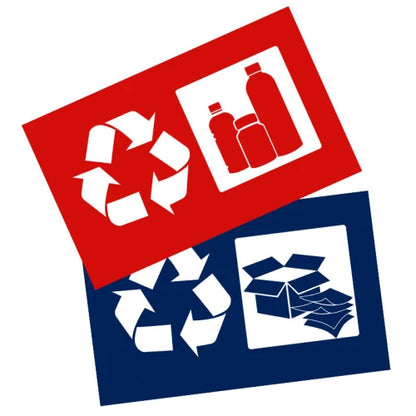 Waste separation sticker set - red, blue