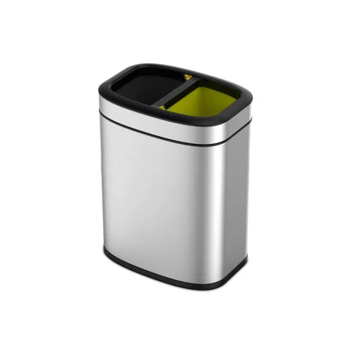 OLI-Cube Open Top Bin 10+10 liters, EKO - matt stainless steel