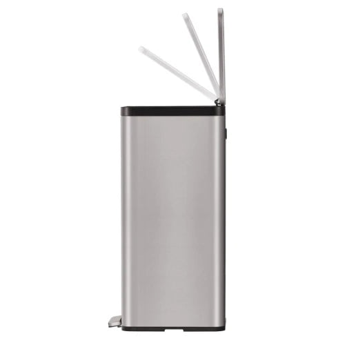 Ecomaid pedal bin 45 liter, EKO - matte grey stainless steel