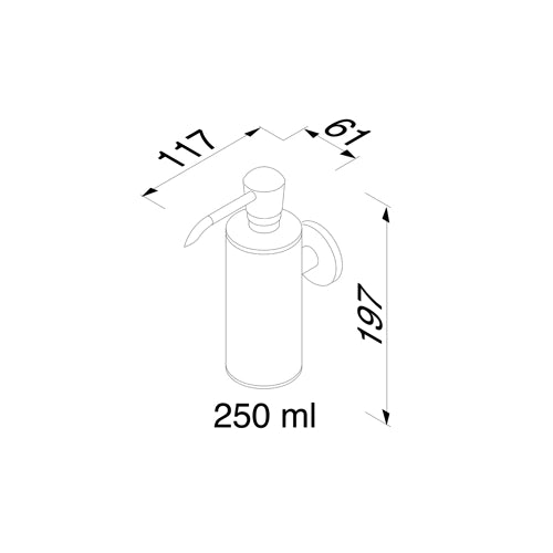 GEESA 916517-02-250 NEMOX soap dispenser 250 ml wall mounted chrome