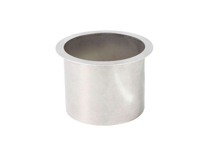 Interior RVS afvalkoker rond - ø150mmx125mm met vlakke flens 15mm - ø180mm