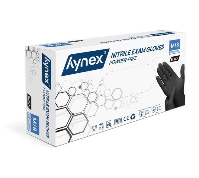 HYNEX 1 doosje a 100 stuks handschoen Nitril zwart maat M