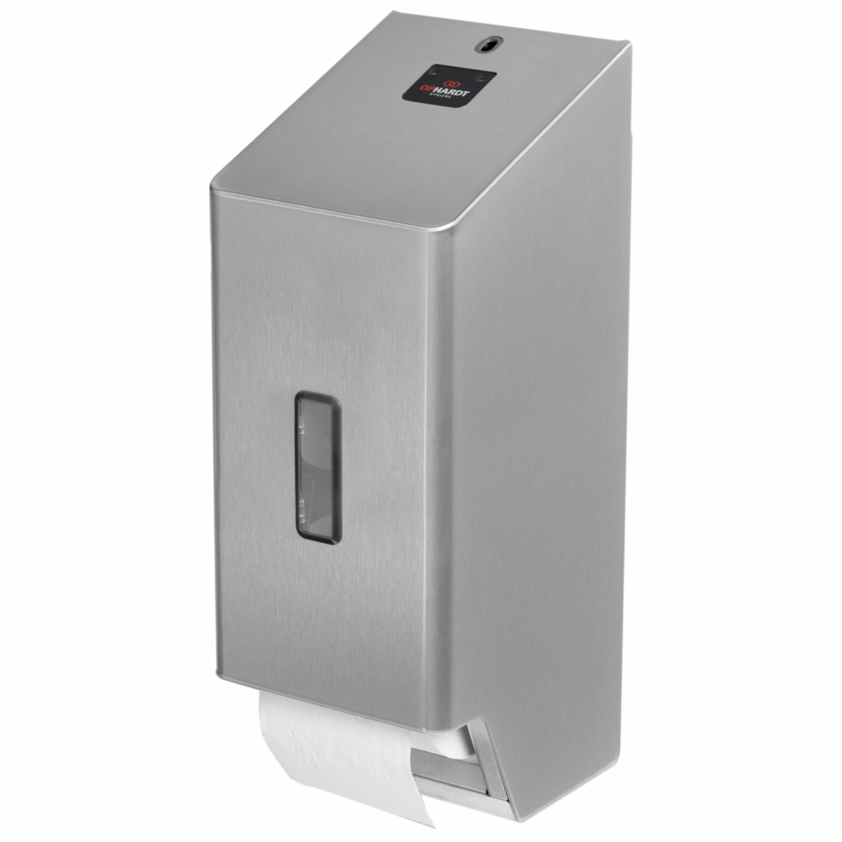 SanTRAL Plus PRU 2 E Steel Touch (ST), toilet paper dispenser for 2 compact rolls