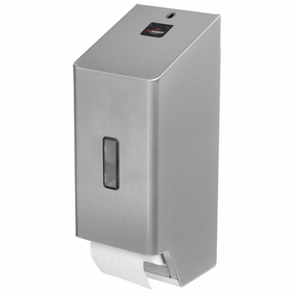 SanTRAL Plus PRU 2 E Steel Touch (ST), toilet paper dispenser for 2 compact rolls