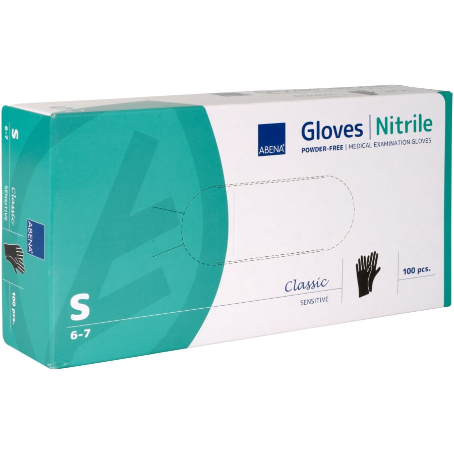 OUTLET ABENA 1 doosje a 100 stuks handschoen Nitril zwart maat S
