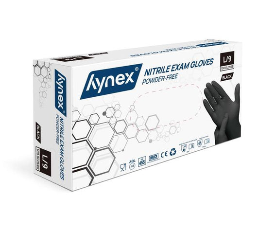 HYNEX 1 doosje a 100 stuks handschoen Nitril zwart maat L