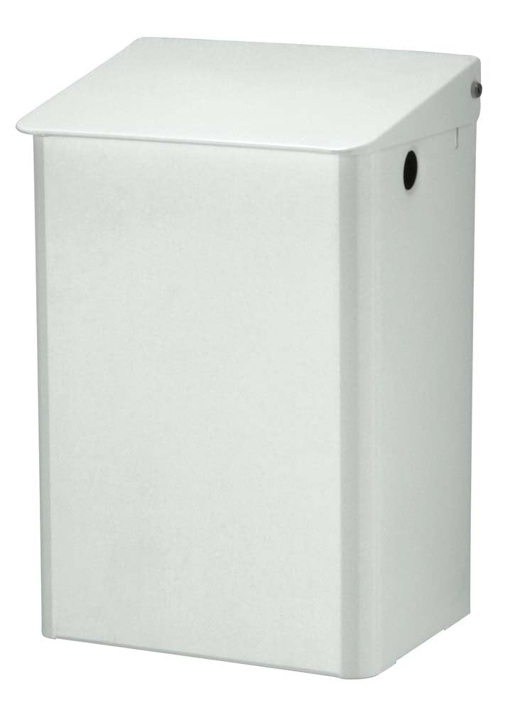 PL-line white RAL 9016 closed waste bin 15L