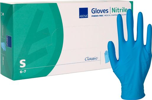 ABENA handschoen Nitril blauw maat S 1 doosje a 100 stuks