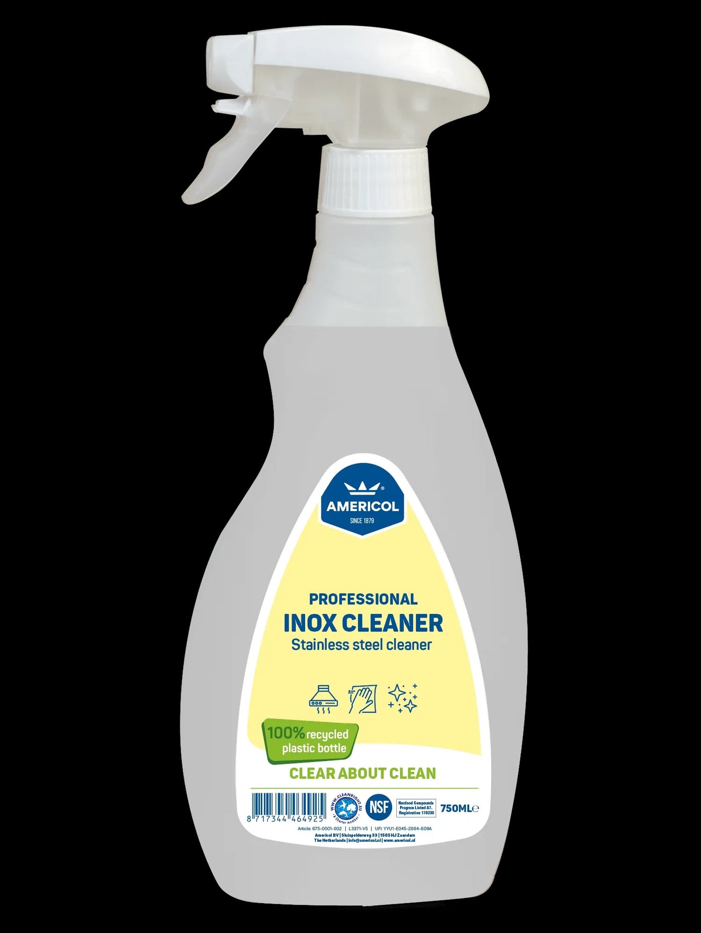 Americol Inox Cleaner Spray Bottle 1x750ml