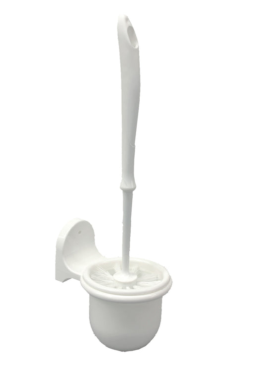 OUTLET kunststof toiletborstelset wit