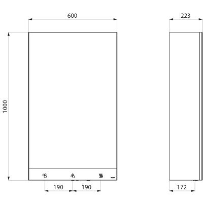 DELABIE 510205 4-in-1 mirror cabinet 600 mm tap, soap, towel dispenser