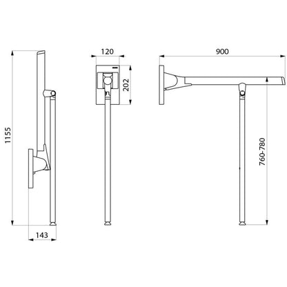 Delabie 511968BK - 900 mm