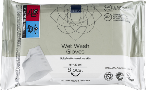 Abena Premium Wet wash gloves verzorgend wassen ongeparf 30x8 stuks per doos