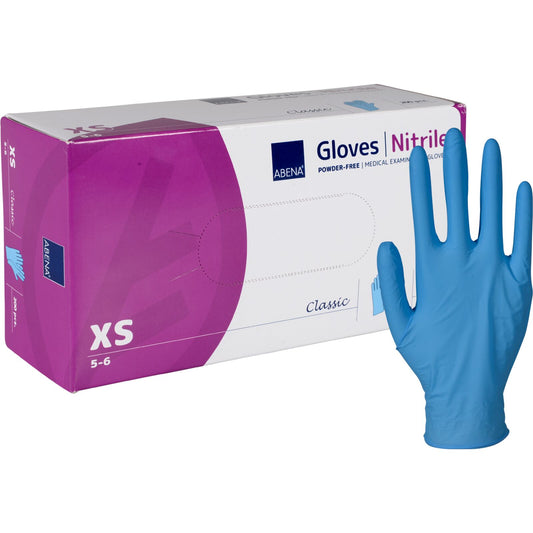 ABENA Classic handschoen nitril blauw XS 3,5 gram 10 doosjes a 100 stuks