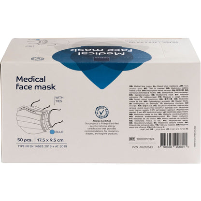 Abena chirurgisch masker type IIR met striklussen blauw 50 stuks