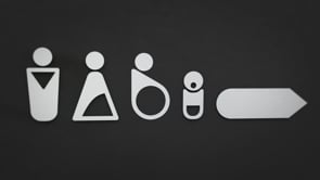PROOX AB-810 Architectural bronze pictogram herentoilet plakbaar