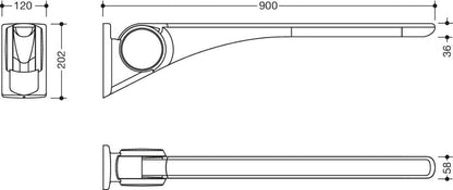 HEWI 802.50.40560 DR - 900 mm