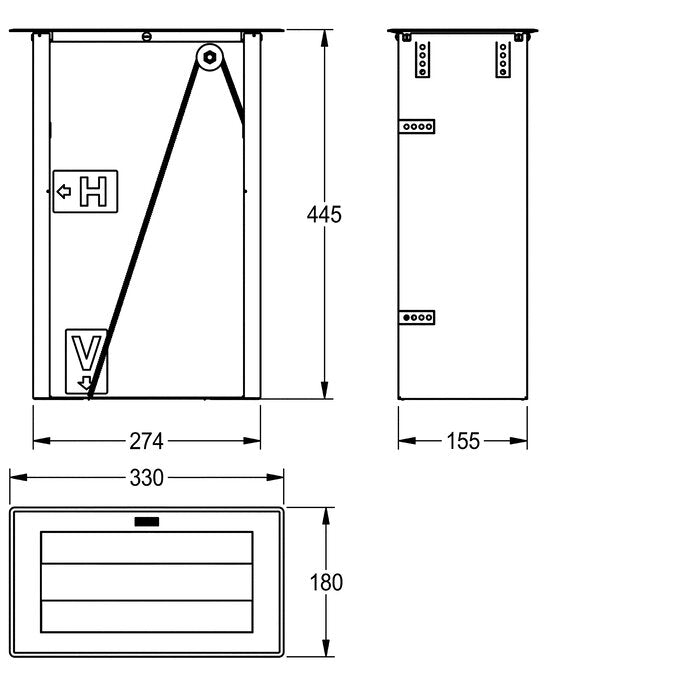 KWC RODX600TT built-in towel dispenser for z-fold paper towels