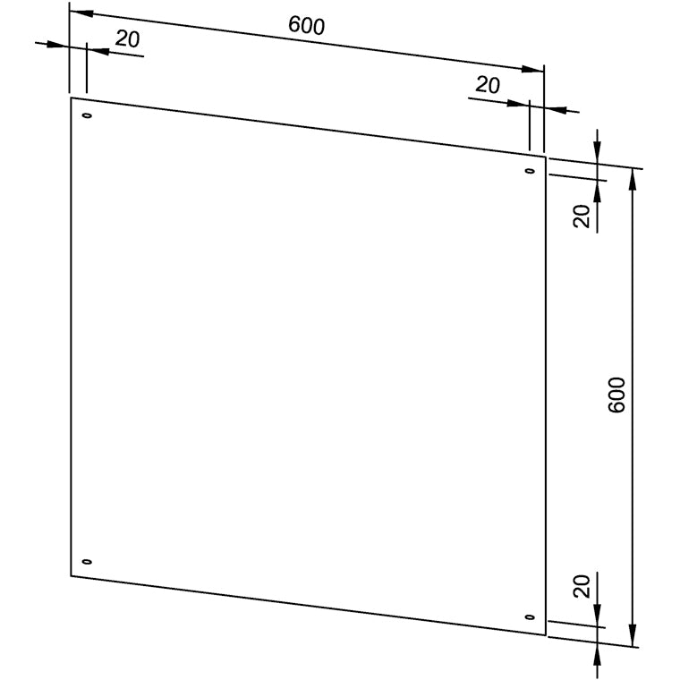 WAGNER-EWAR WP 601 stainless steel mirror 600x600x1 mm